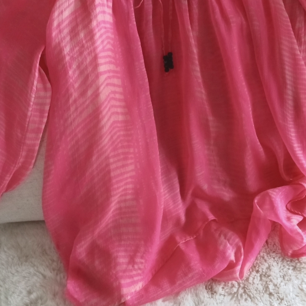 H&M Bright Pink Sheer Top